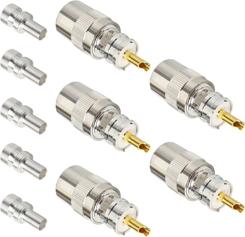 Kit conector macho UHF PL-259 soldar XRDS 5 pcs miniatura 1