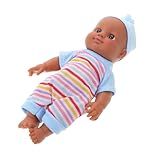 Hemobllo Poupée Réaliste Vinyle Souple Réaliste Garçon Noir Flexible Poupon...
