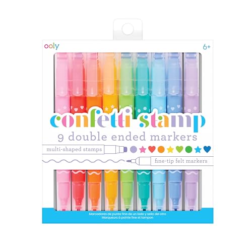 Ooly Confetti Stamp Double-Ended Markers Set of 9