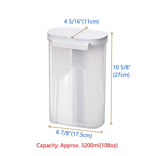 Poeland Storage Jars Canisters With Built-In Partition / 4 Compartments For Spaghetti Pasta Noodles Cereal - White #TOP6