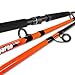 Fiblink 1-Piece Trolling Rod Saltwater Offshore Spinning & Casting Roller Rod Conventional Fishing Pole Catfish Rod (5'6"-H - 50-80LB(Orange))