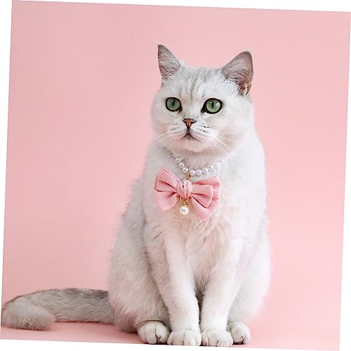 Collar de gato resistente al desgaste con lazo elegante y perlas 5