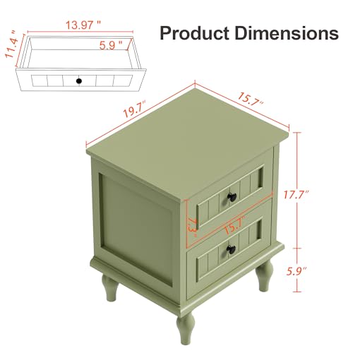 Scurrtyantiquenightstandantiqueendtablewith2drawerstallernightstandforbedroomsidetableforbedroomgreendouble Urban Country Home Decor Scurrty antique nightstand antique end table with 2 drawers taller nightstand for bedroom side table for bedroomgreen double urban country home decor