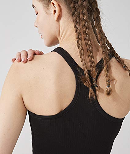 Yoga Racerback Tank Top for Women with Built in Bra,Women's Padded Sports Bra Fitness Workout Running Shirts2