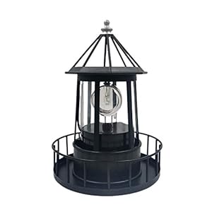 EKDJKK LED Solar Powered Lighthouse, 360 Degree Rotating Lamp Waterproof Light Decorative, Garden Smoke Towers, Statue Lights for Outdoor Garden Courtyard Decoration