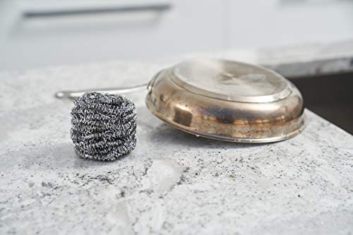 12 Pack 50G Stainless Steel Sponges, Steel Wool Scrubber, Scrubbing Scouring Pad For Pots, Pans And Ovens Great For Kitchen, Bathroom, Outdoors By Ecoquality #TOP4