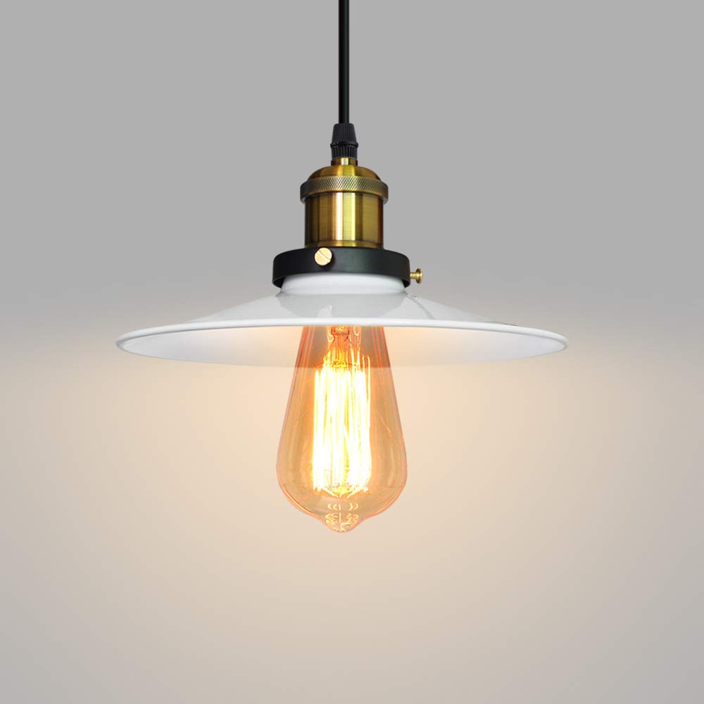 IDEGU 3 hanglampen, industriële kroonluchter, plafondlamp, design, Edison, metaal, kroonluchter, hanglamp met stanghouder, 220 mm, wit