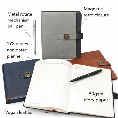 Image of 2 in 1 Diary & Metal Ball Pen Combo Gift Set for Men | 192 Pages Premium Notebook (80 GSM) | Best Gift for Husband, Boyfriend, Anniversary, Birthday & Special Occasions (Black)