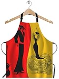 EKOBLA Flamenco Aprons Art Spanish Dancer Dress Lady Gentleman Silhouette Retro Style Waterproof Resistant Chef Cooking Kitchen BBQ Adjustable Aprons for Women Men 27x31 Inch