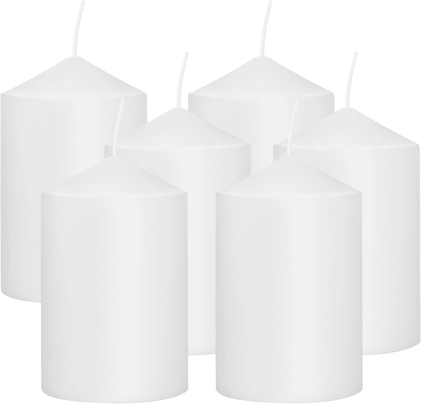 White Pillar Candles 6 Pack 3x6” Pillar Candles for
