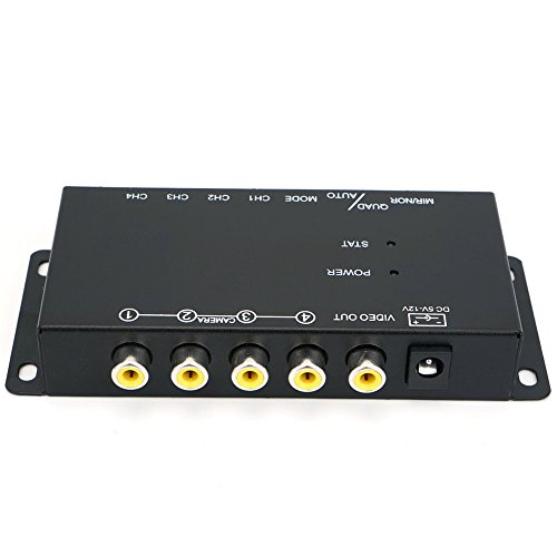 Toughsty 4Ch Mini Color Video Quad Splitter Multiplexer Processor