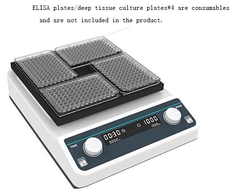 Digital Microplate Shaker Laboratory Microplate Oscillator with Adjustable Speed 500-1200rpm Horizontal Gyration Amplitude 3mm Digital Display for Timing and Speed