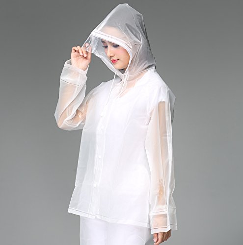 Freesmily Reusable Transparent Women Men Waterproof Raincoat Rain Suit Jacket Pants Set with Hood for Hiking Drifting4