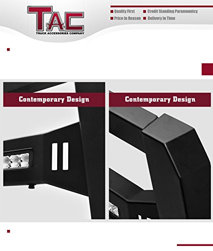 Tac Modular Bull Bar With Led Fit 2007-2018 Chevy Silverado 1500 / Gmc Sierra 1500 Truck Pickup Front Brush Bumper Guard Grille Guard Fine Textured Led Version #TOP4