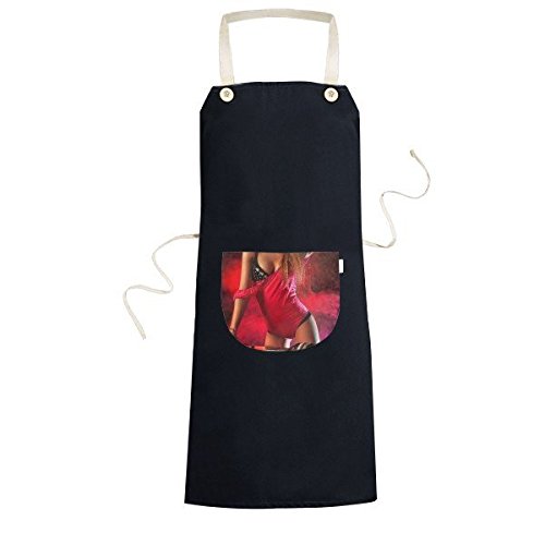Cuisine tabliers de cuisine anti-tache DJ sexy avec bavoir noir réglable