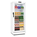 GRS Commercial Display Refrigerator with Glass Door Lock | Cool Air Flow & Temperature | Beverage fridge, Drink and Wine Cooler with Adjustable Display Shelf for Stores and Bars | Silver, 7.1 Cu. Ft