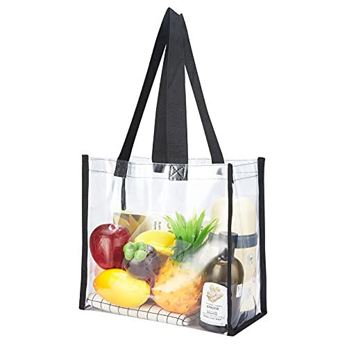 haoguagua 2-pack clear tote bag stadium approved 12x12x6 transparent see through clear tote bag for work concerts
