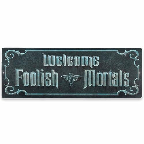 Disney Haunted Mansion Welcome Foolish Mortals Metal Sign