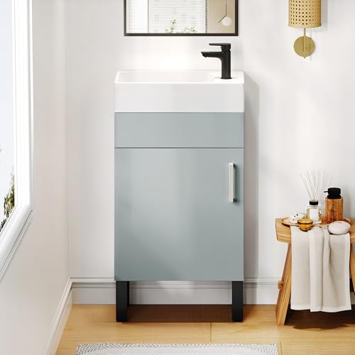 YITAHOME 16 Inch Bathroom Vanity with Sink, Bathroom Cabinet Vanity