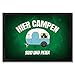 Hier Campen Wohnwagen Fußmatte - personalisiert - Schmutzfänger für Campingwagen Campingplatz mit Namen individualisierbar
