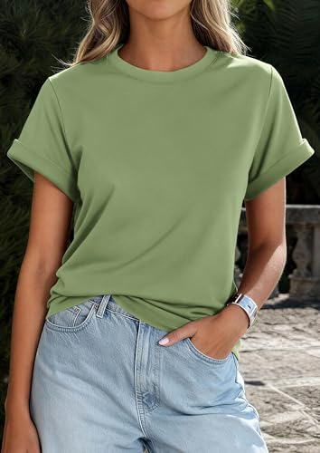 Image of PRETTYGARDEN Womens Summer Tops Short Sleeve Shirts