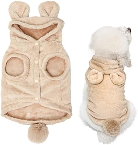 MESHEEN Dog Sweaters for Small Dogs Made of Skin Friendly Soft Double Face Fleece Keep Your Pet Cozy, Adorable Puppy Coat Use Cute Bear Ears Hooded Design…