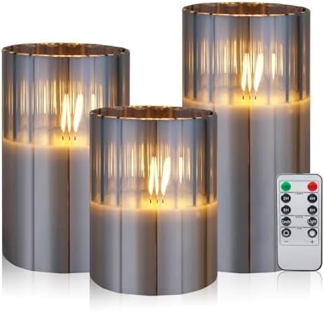 CCLIFE Bougies LED en cire véritable avec télécommande,fonction m...