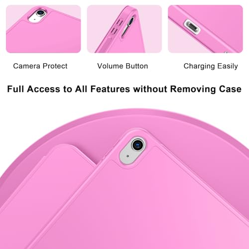 Image of ToaPoia Case for iPad (A16) 11 Inch 2025 /iPad 10th Generation 10.9 Inch 2022, Slim Trifold Stand Protective Cover with Pencil Holder and Soft TPU Back,Support Auto Sleep /Wake (Peach Red)