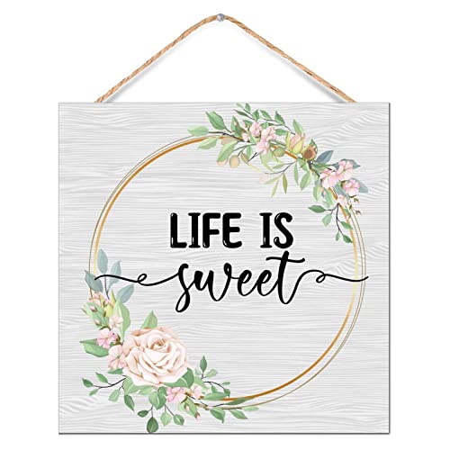 Décoration rustique de qualité plaque en bois Life Is Sweet