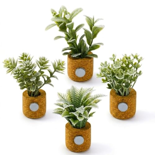 Imanes decorativos para refrigerador plantas 4 piezas