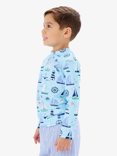 Image of RUGGEDBUTTS Baby /Toddler Boys Long Sleeve Rash Guard Swim Shirt w /UPF 50+