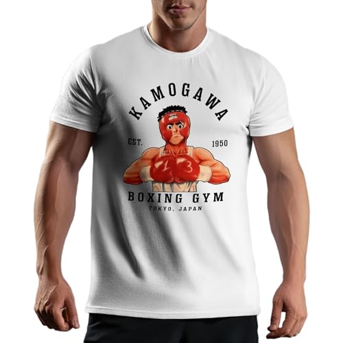 Venus Style Kamogava Boxing Gym Ippo Makunouchi Manga T-Shirt Blanc pour Les Hommes Size M