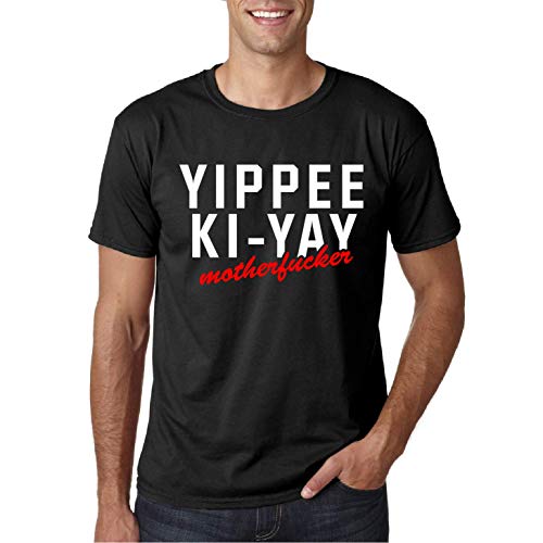 Yippee Ki Yay - Camiseta Manga Corta (Negro, XL)