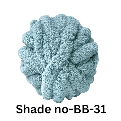 Image of VCR Baby Blue Yarn, 200 Grams Big Chunky Hank, 22 Meters Length, Suitable for Knitting Blankets and Pillows, 100% Polyester Yarn Ball for Crochet DIY, Soft Threads, Pack of 1