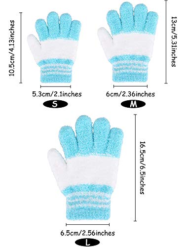 6 Pairs Kids Gloves Full Finger Knitted Thermal Gloves Winter Warm Mitten Boys Girls3
