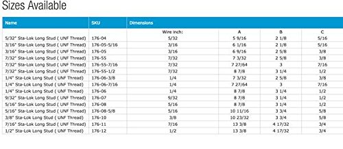 Nautos Long Stud (INCH) by Sta Lok - Provides Instant Repair Anywhere (5/16-1/2 Thread)