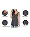 MIROL Womens Summer Sleeveless V Neck Solid Color Casual Swing Shirts Flowy Tank Tops Blouses with Buttons Gray