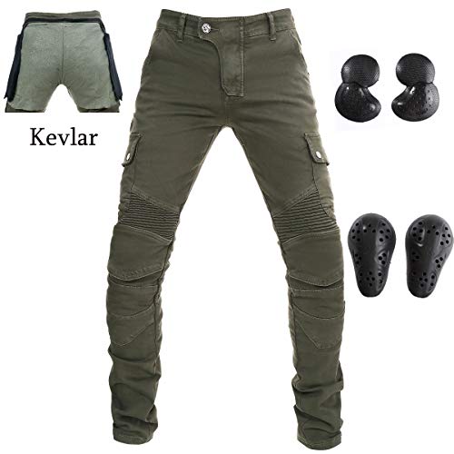 image for Takuey Men Motorcycle Riding Pants Motorbike Jeans Reinforce with Aram