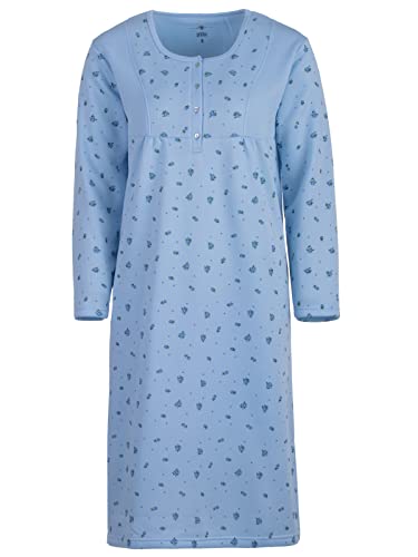 Lucky Chemise de Nuit Dames Thermo Douce Manches Longues Vêtement de Nuit, Farbe:Blau, Größe-Damen:M Cover