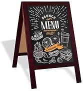 Wooden A-Frame Sign with Eraser & Chalk - 21 x 30 Inches Magnetic Sidewalk Chalkboard – Sturdy Fr...
