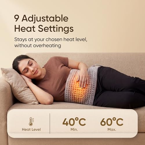 Image of Frido Orthopaedic Electric Heating Pad for Pain Relief with 9 Temperature Settings (40-65C), Heat Therapy Pad for Back, Shoulders, Thighs & Period Cramps, Auto Shut-Off with 4 Preset Timers, Machine Washable