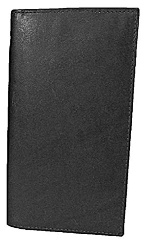 Top Bull Cowhide Checkbook Wallet in Black