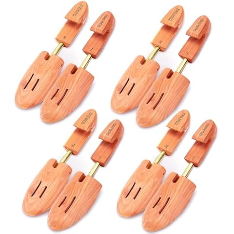 Cedar Space Wooden Shoe Stretcher Tree, 6.5-14 Sizes Cedar Wood Shoe Trees,2/4PC Shoe Stretcher for Men, Sneakers,Boots Cover
