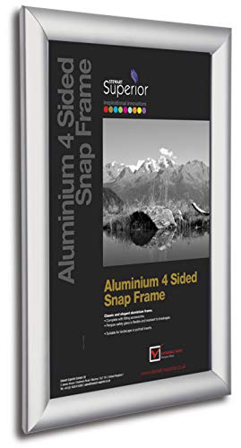 Seco A4 Aluminium 4 Sided 25mm Snap Frame - Silver,13000