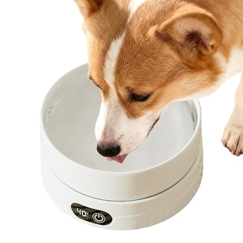 Heizbarer Futternapf Für Hunde, 16w 700 Ml Beheizter Frostschutz Wassernapf Für Haustiere Mit 4 Temperaturstufen, rutschfest, Für Welpen, Eichhörnchen, Kaninchen, Vögel Und Katzen