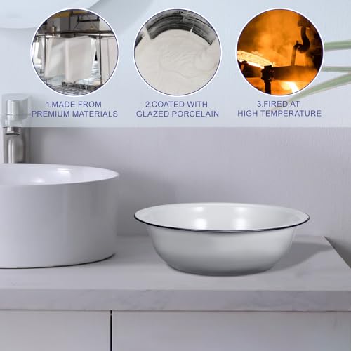 Bacinilla de esmalte para baño de pies estilo retro SEWACC miniatura 7