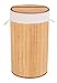 Produktbild WENKO Wäschetruhe Bamboo Natur - Wäschekorb, mit Wäschesack Fassungsvermögen: 55 l, Bambus, 35 x 60 x 35 cm Hell Braun