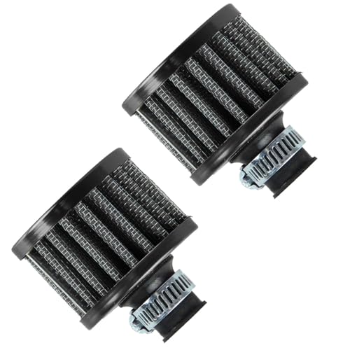 MOCNT 2 Pièces Filtre à Air 12mm Filtre d'admission d'air de Voiture Filtre de Reniflard de Turbo Filtre d'admission d'air Froid pour Moto Filtre d'entrée Air Filtre Carter Huile Noir