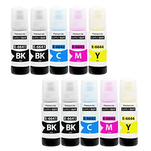 SupplyGuy bläck kompatibel med Epson 664 för EcoTank ET 14000 2550 2650 4500 L100 L110 L1300 L200 L210 L300 L3050 L3060 L3070 L310 L355 L361 L365 L382 L385 L386 L455 L485 L486 L555 L565 (10x 70 ml)