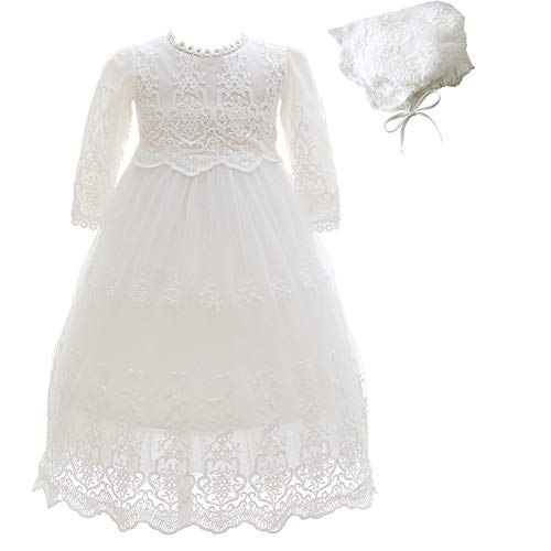 Baby Girls Long Sleeve Floral Baptism Dress